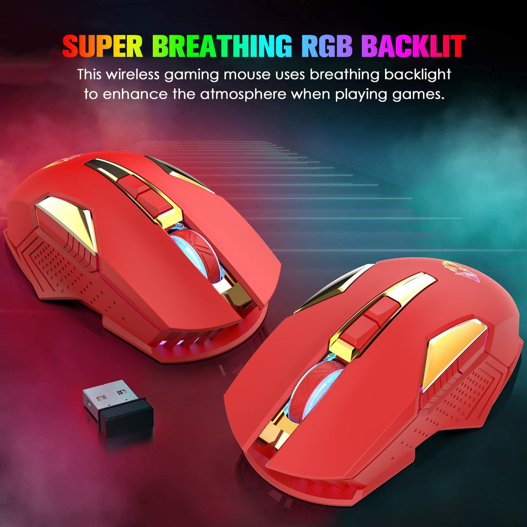MAGIC-REFINER Kabellose Gaming-Maus, X18-G502, 2,4 G, Computermaus, leises Klicken mit USB-Empfänger