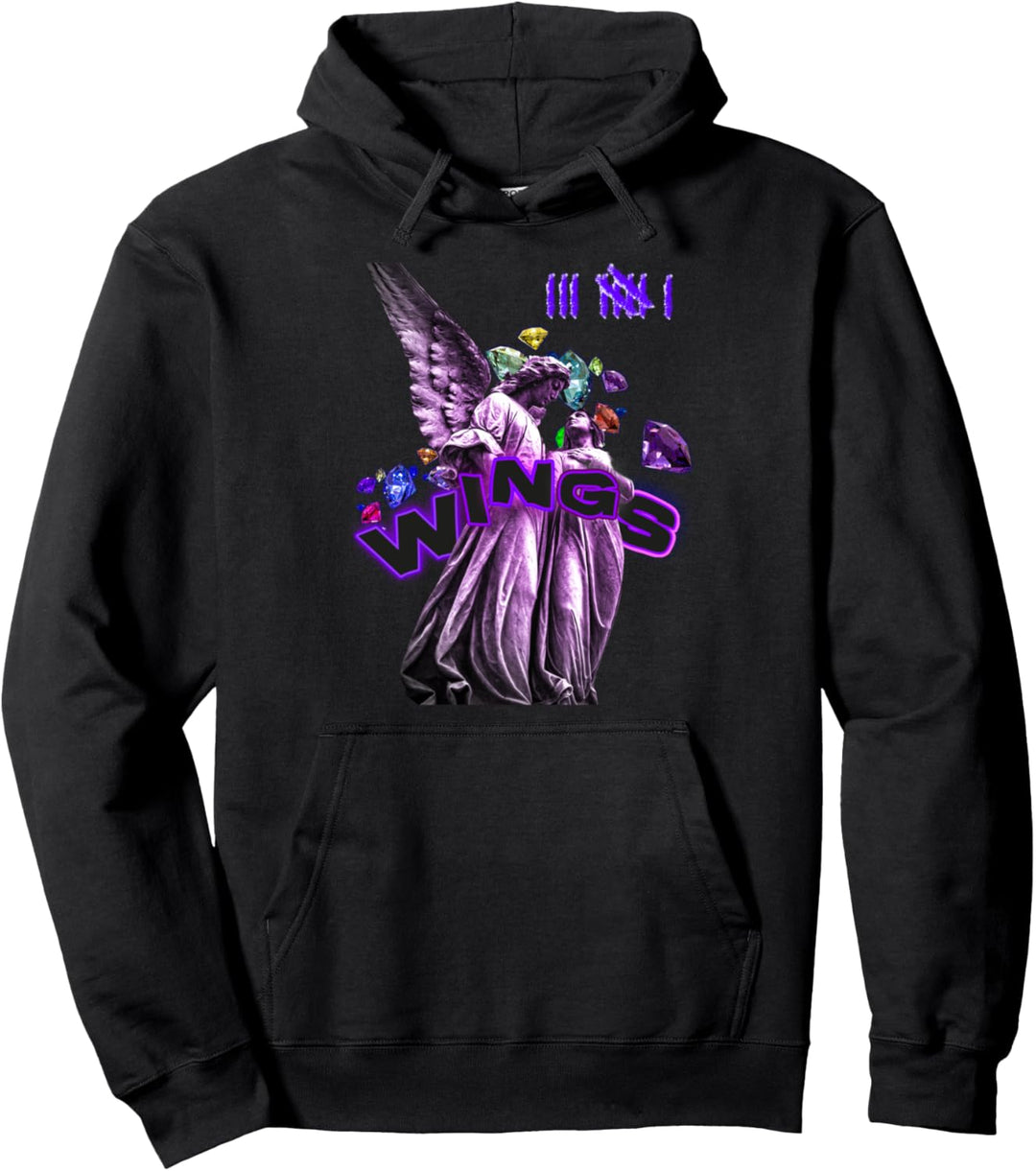 WINGS UFO 51 Engel Diamanten Rapper Rap Pullover Hoodie
