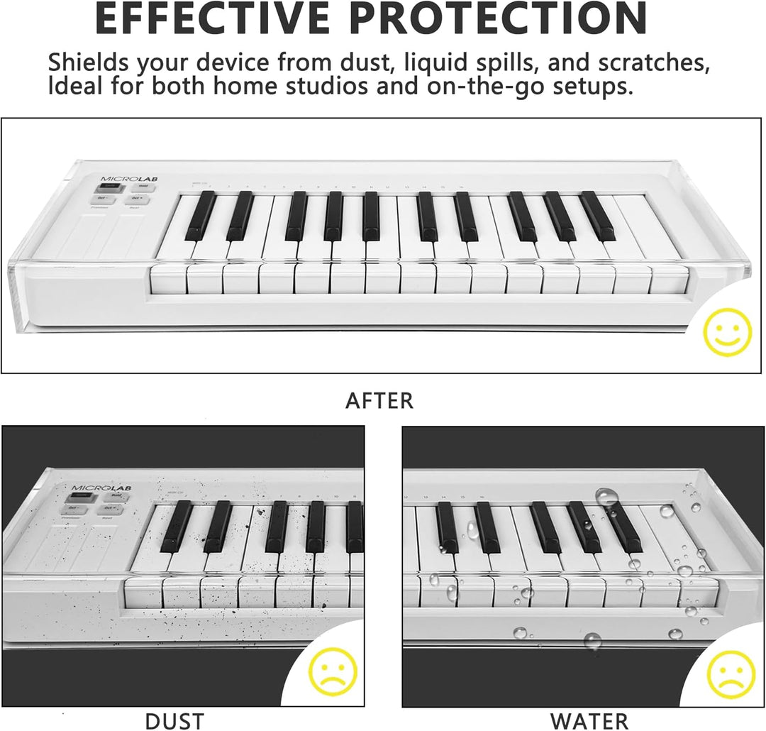 Acrylhülle für Klaviertastatur, kompatibel mit Arturia MicroLab, transparente, reservierte Drahtfuge