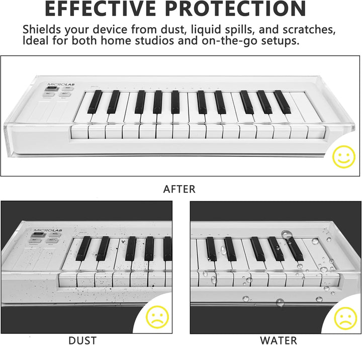 Acrylhülle für Klaviertastatur, kompatibel mit Arturia MicroLab, transparente, reservierte Drahtfuge
