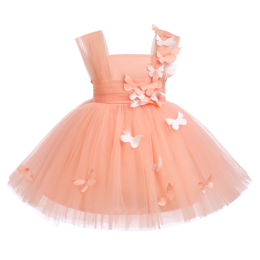 FYMNSI Baby Mädchen Prinzessin Kleid Blumenmädchenkleid Taufkleid Kleinkinder Schmetterling Festlich