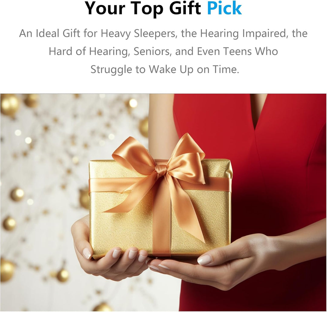 Vibrationswecker für Tiefschläfer, Batteriebetriebener Wecker unter dem Kopfkissen, Einstellbare Vib