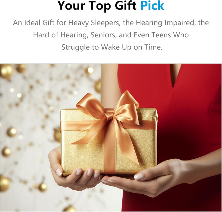 Vibrationswecker für Tiefschläfer, Batteriebetriebener Wecker unter dem Kopfkissen, Einstellbare Vib