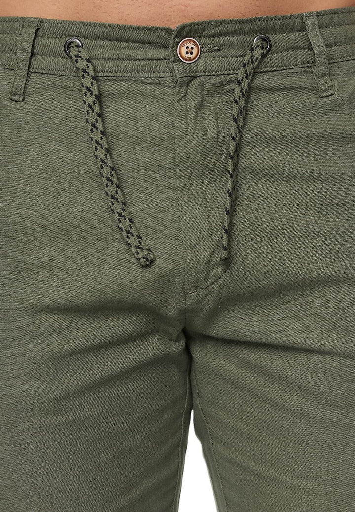 Indicode Herren Venedig Stoffhose aus Leinen & Baumwolle | Leinenhose Freizeithose Männer L Army, L