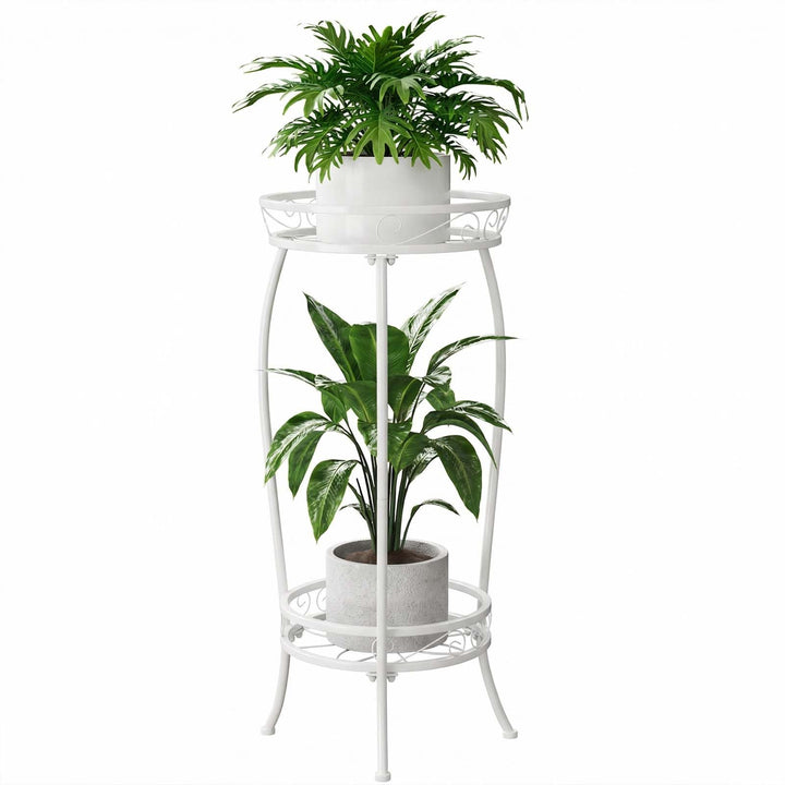 Bamworld Blumenständer Metall Pflanzenständer Blumenhocker Weis Hoch Zimmer Deko （30x30x70cm） Weiss
