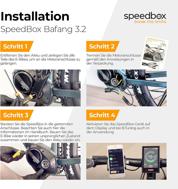 SpeedBox 3.2 kompatibel mit Bafang (M200, M410, M500, M510) / E-Bike Tuning-Chip/CAN-Kommunikation