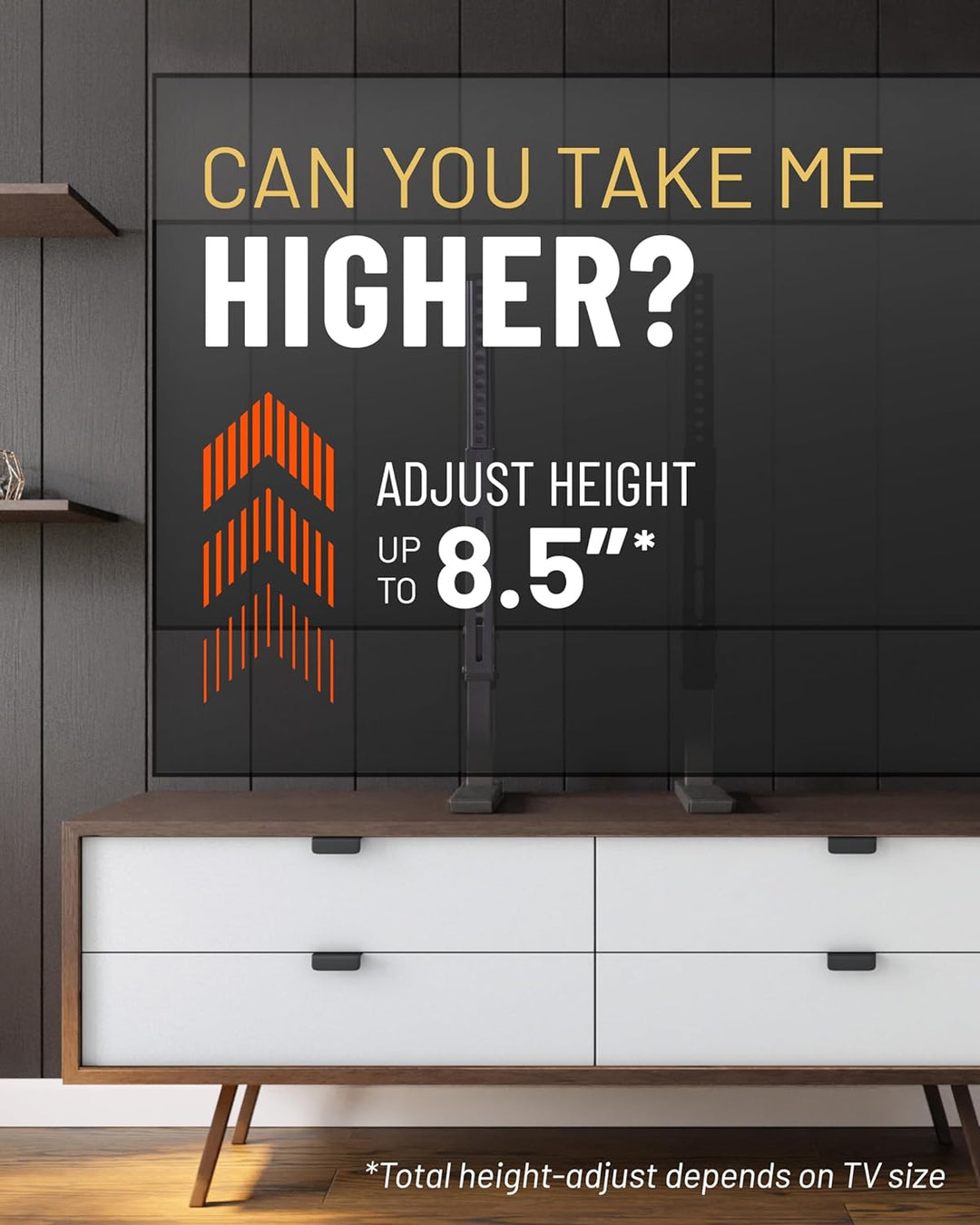 Echogear Universal Grosser TV-Ständer - Höhenverstellbarer Sockel für Fernseher bis zu 77 "- Wackelf