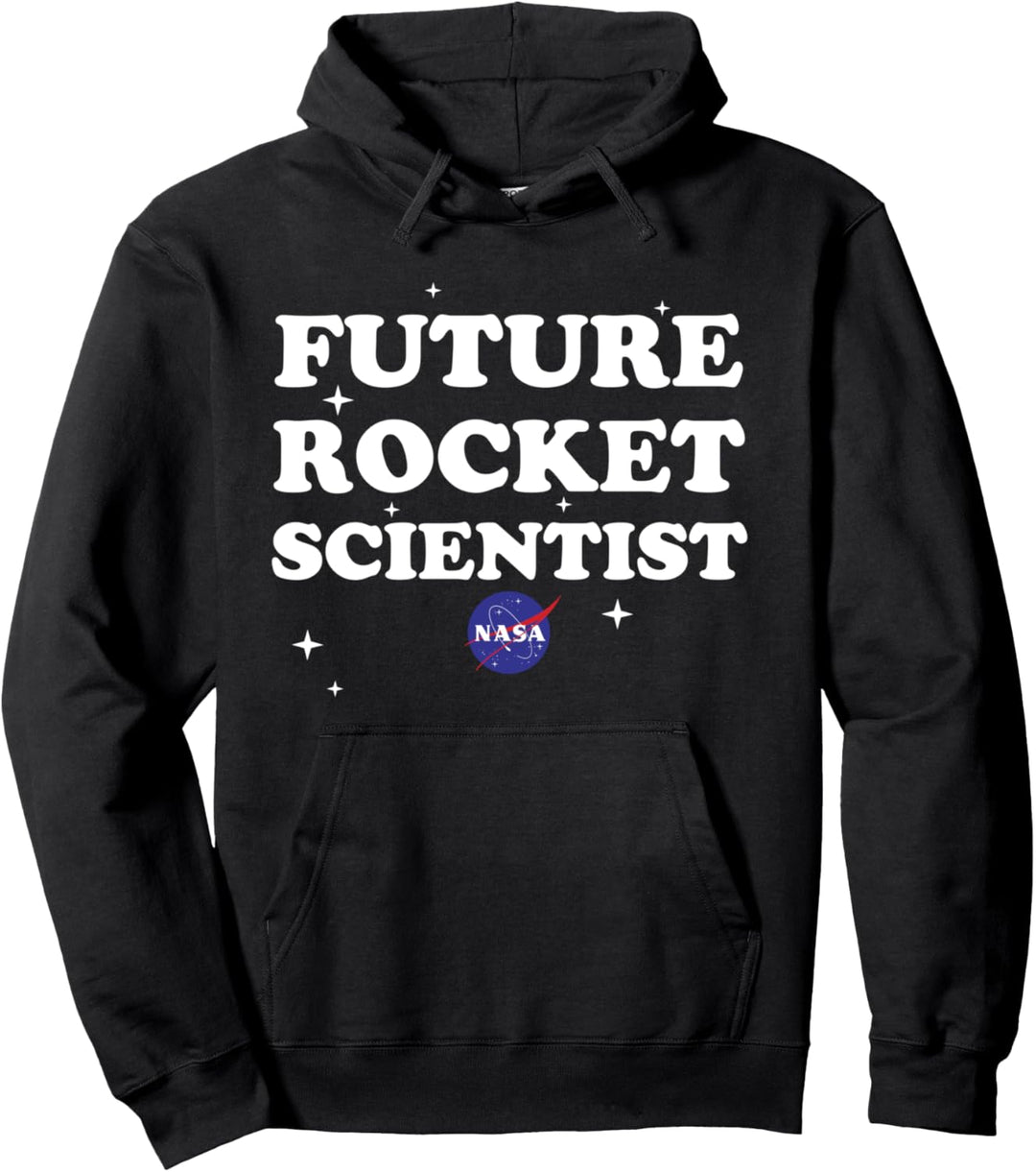 NASA Future Rocket Scientist Text Logo Pullover Hoodie