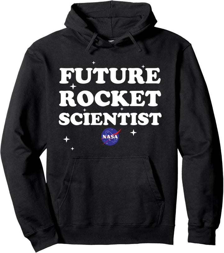 NASA Future Rocket Scientist Text Logo Pullover Hoodie