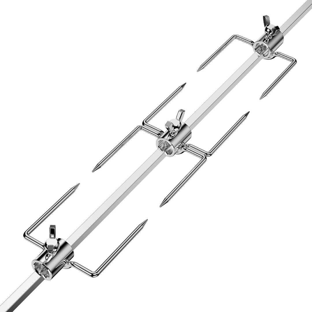 Onlyfire Fleischnadeln für Grillspiess, Enthält Fleischklammer Doppelt und 2 Fleischnadel, Grill Fle