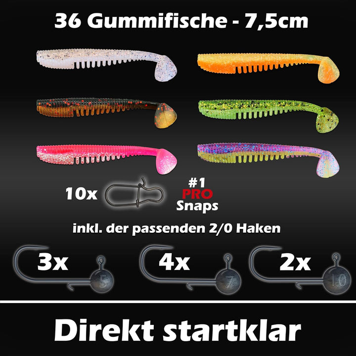 Gummifische 7,5cm 10cm 13cm - Zanderköder Gummifisch Zander Köder Gummifische Set Barschköder Barsch
