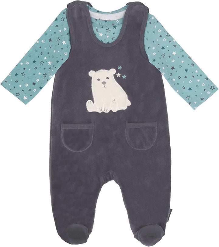 Sterntaler Baby-Jungen Strampler-Set Nicki Eisbär Elia Kleinkind-Schlafanzüge 56 Eisengrau, 56 Eisen