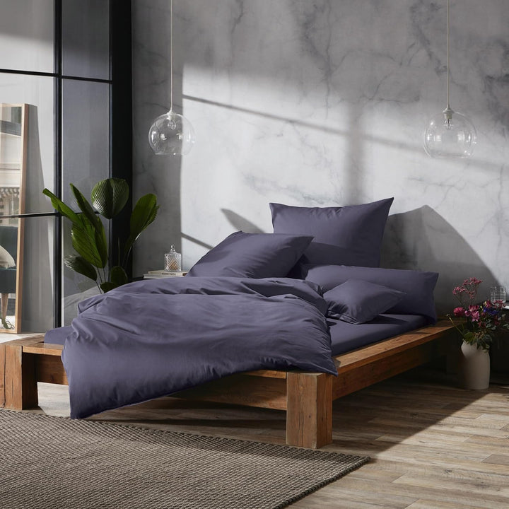 Erwin Müller Bettwäsche, Bettgarnitur Mako-Satin Landshut, 100% Baumwolle - seidiger Glanz, mit prak