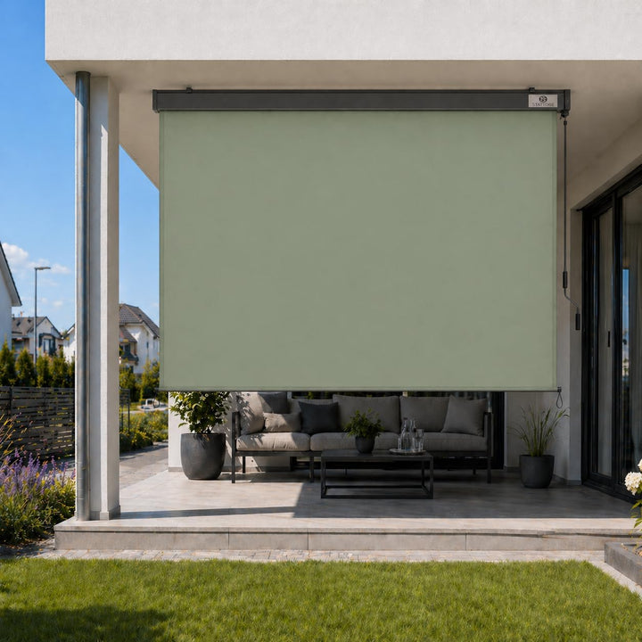 Ausziehbare Senkrechtmarkise Vertikalmarkise 180 x 250 cm - Markise mit Kurbel für Terrasse und Balk