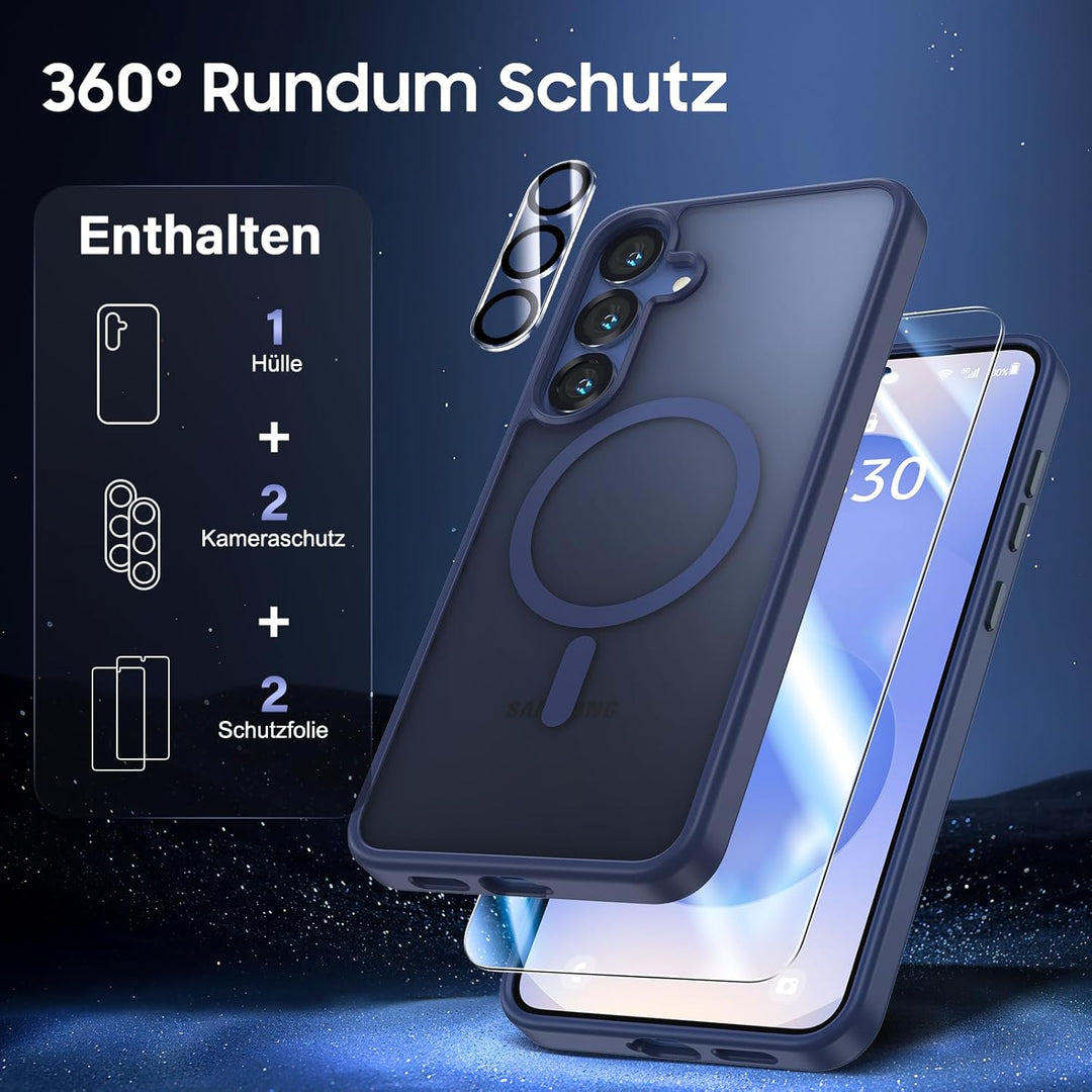 UniqueMe für Samsung Galaxy S25 Hülle - Handyhülle für Samsung Galaxy S25 Case, 5 in 1 Set Rundumsch