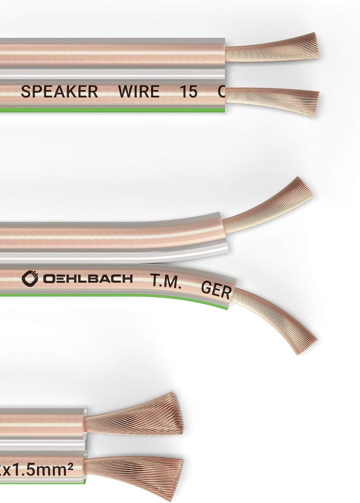Oehlbach Speaker Wire SP-15 - Stereo HI-FI Lautsprecherkabel, Boxenkabel mit OFC (sauerstofffreies K