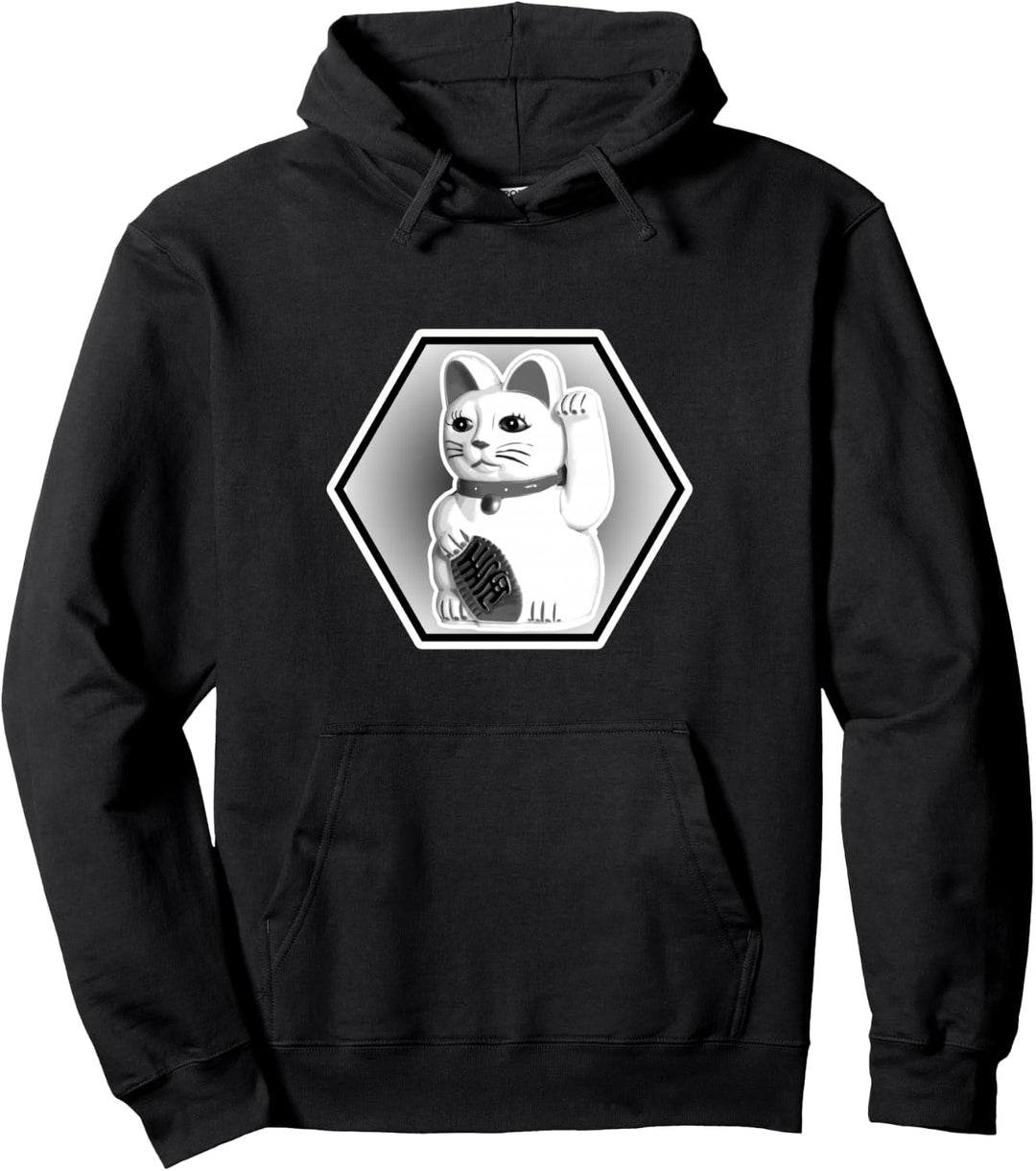 Winkekatze Glücksbringer Katze Maneki Neko Katzen Geschenk Pullover Hoodie