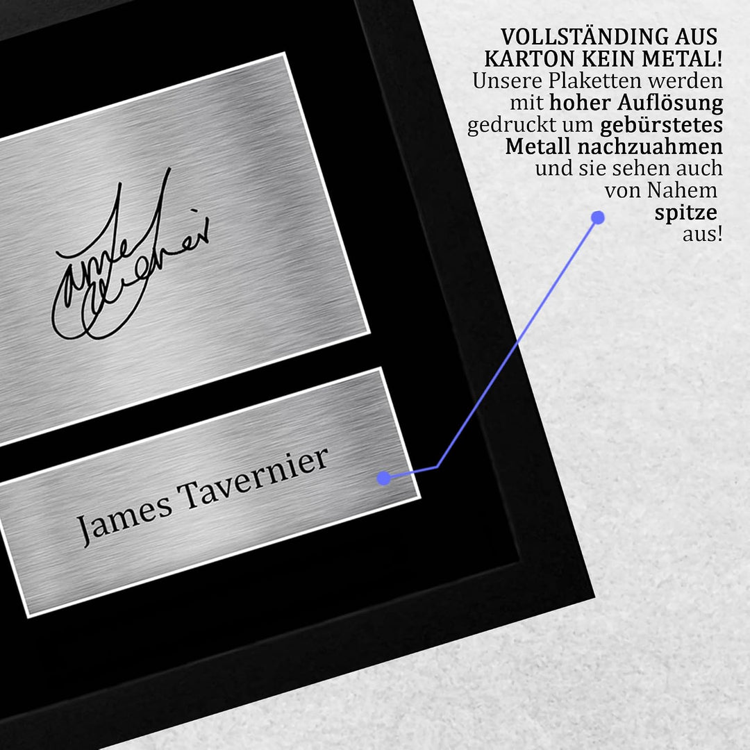 HWC Trading FR A4 James Tavernier Rangers Gifts Autogramm-Bild für Fans und Fans, gerahmt, A4 (gerah
