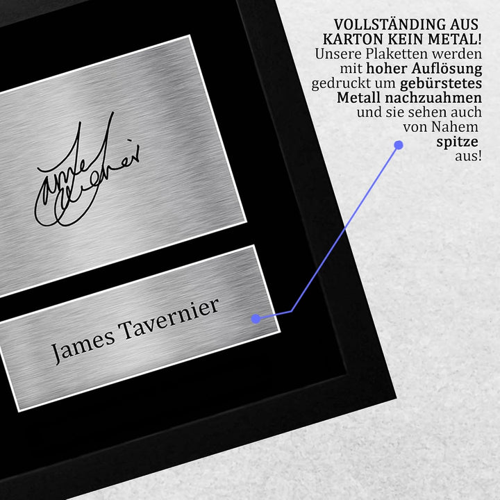 HWC Trading FR A4 James Tavernier Rangers Gifts Autogramm-Bild für Fans und Fans, gerahmt, A4 (gerah