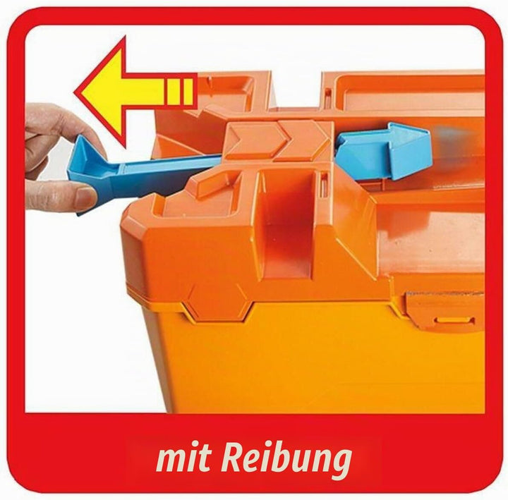 Hot Wheels GCF91 - Track Builder Fässer-Stunt Box und Starter, Spielzeug Autorennbahn ab 6 Jahren TR
