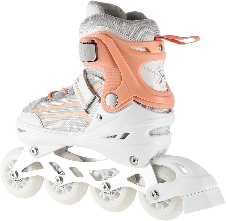 2in1 Inlineskates/Schlittschuhe Nils Extreme Lucky Weiss/Rosa ABEC7 Gr. 39-43 verstellbar