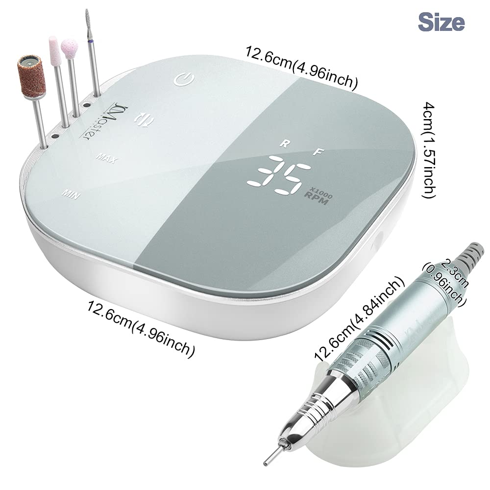 Nagelfräser JCMASTER® TouchPro+, Nagelfräser für Gelnägel 35,000 U/min, Stufenlose Regulierung, Nage