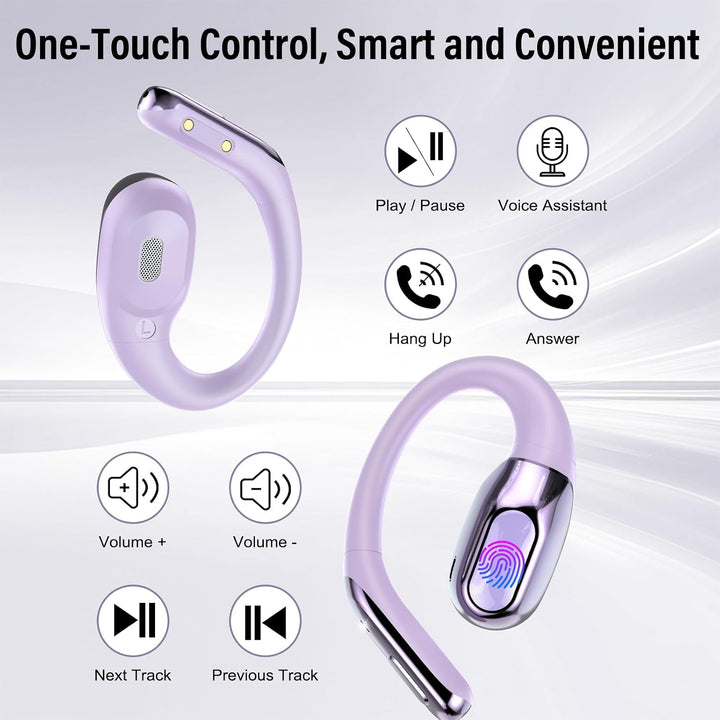 3 in 1 Open Ear KI Übersetzer Kopfhörer, 165 Sprachen &amp; 8 Modi Lila | 45Std Übersetzungskopfhörer mi