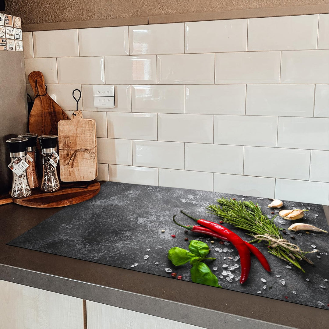 KitchenYeah© Herdabdeckplatte Einteilig Küche Kochfeld Abdeckung Ceranfeld Herdplattenabdeckung Aufr