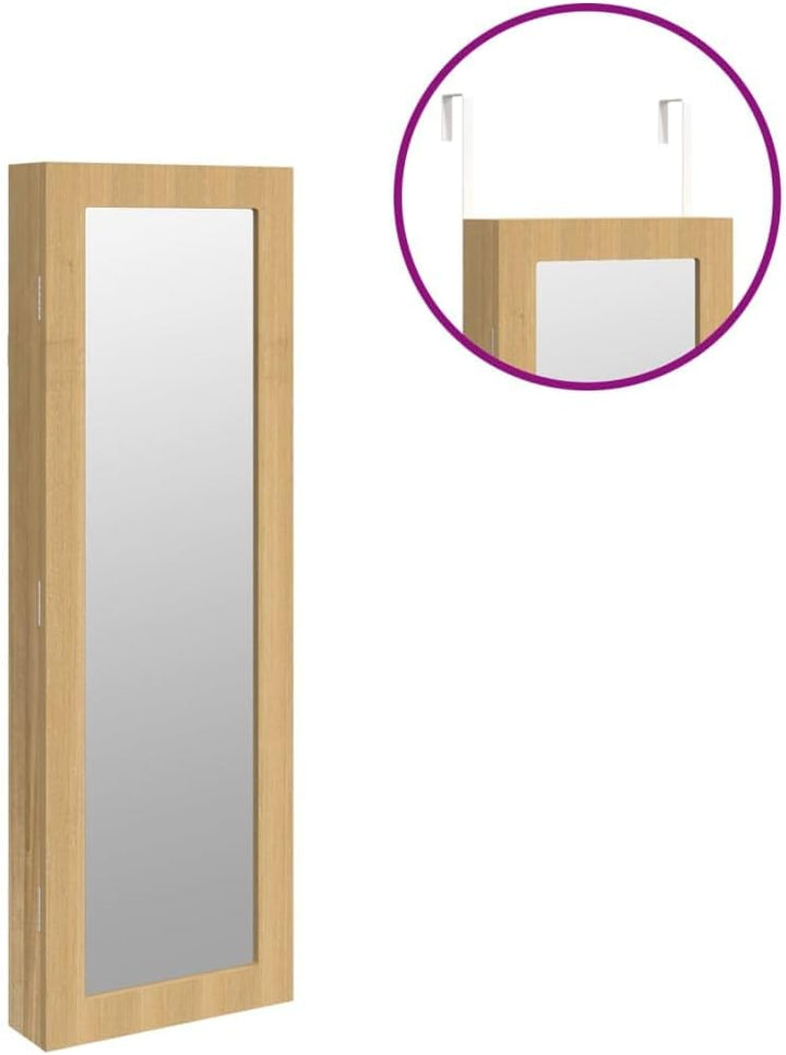 vidaXL Schmuckschrank mit Spiegel Wandmontage, Spiegelschrank mit Haken Bügeln Ablagen, Wandschrank