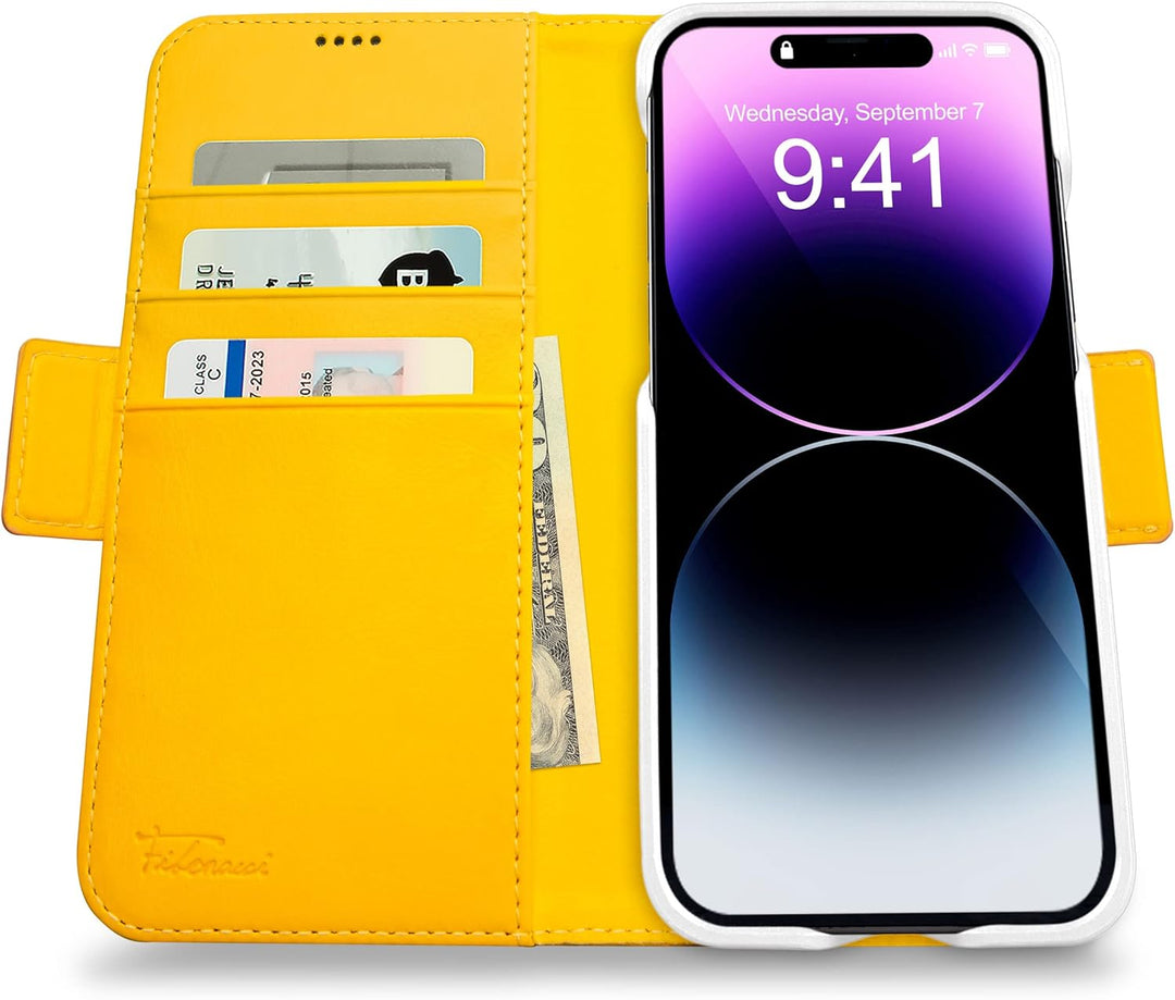 Dreem Fibonacci iPhone 14 Brieftaschen-Etui / 2-in-1 stossfestes Etui und abnehmbares Folio aus vega