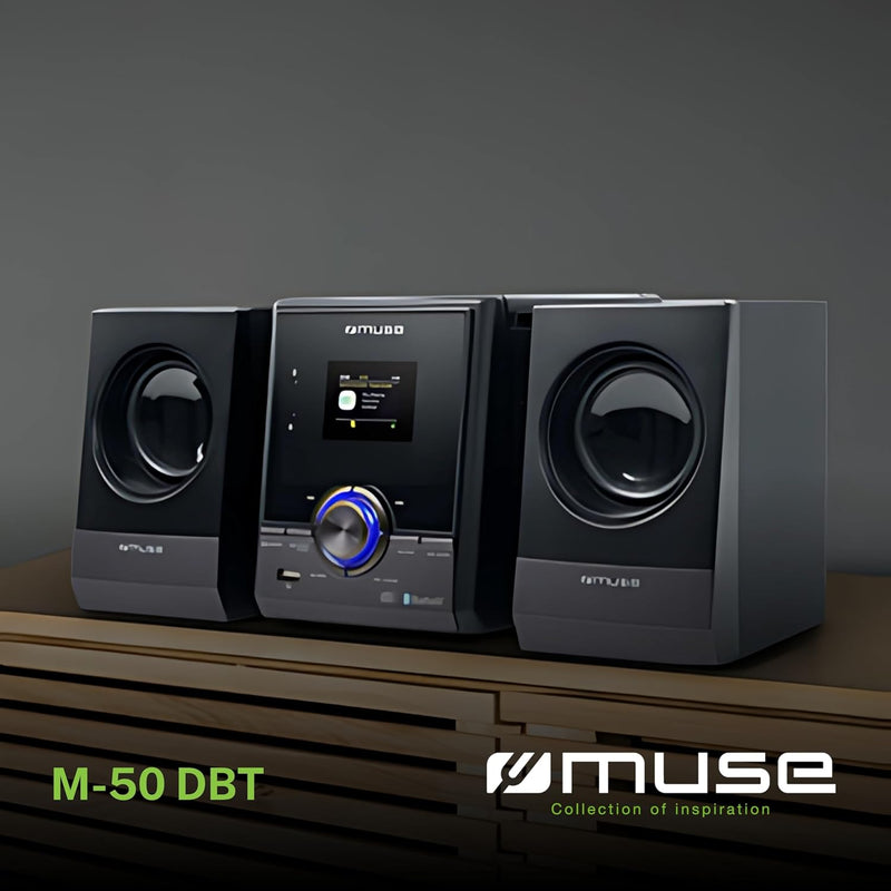 MUSE Stereoanlage, Kompaktanlage mit CD-Player & DAB Radio, Mini Stereoanlage mit 2 Lautsprecher, Mu