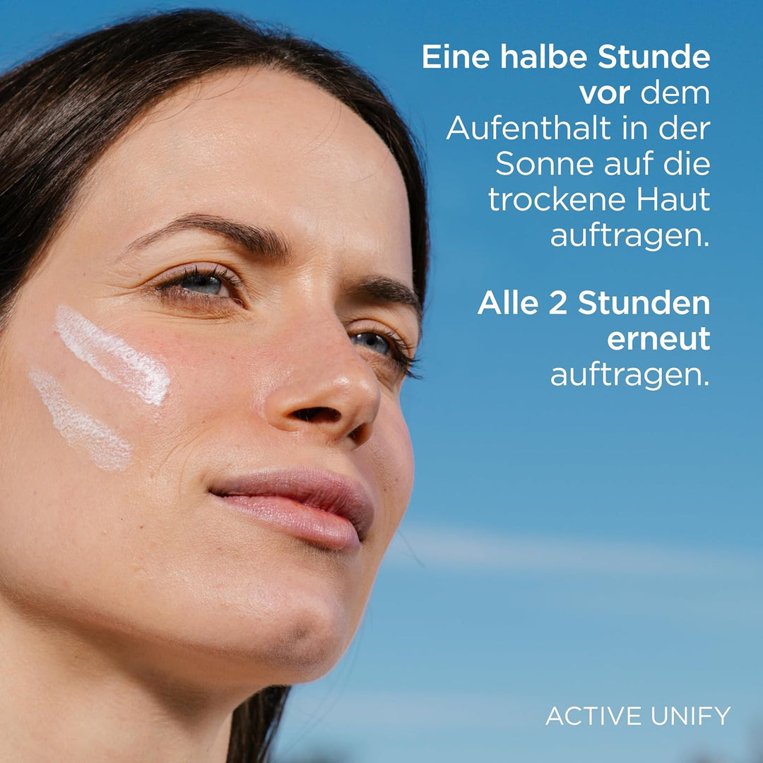 ISDIN FotoUltra Active Unify LSF 50+, Hellt auf und vereinheitlicht den Hautton, Sonnencreme mit dre