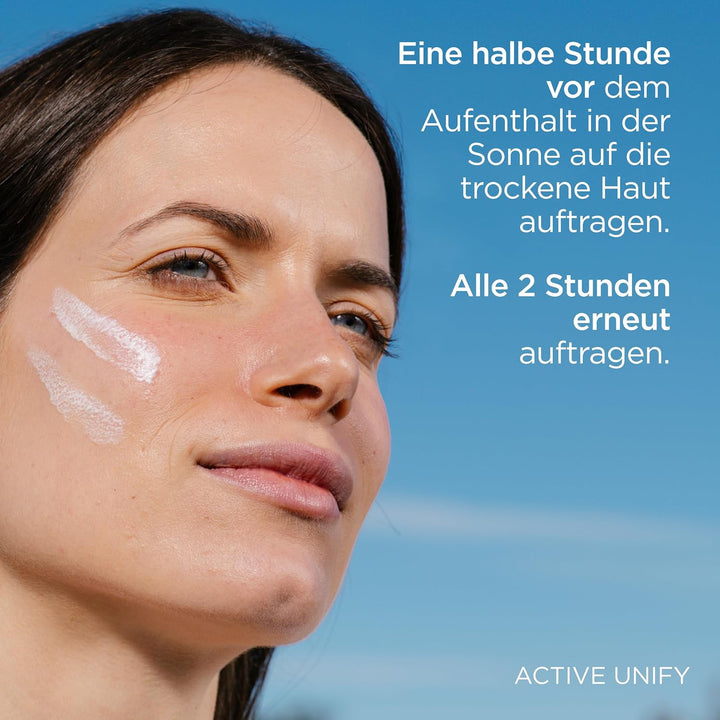 ISDIN FotoUltra Active Unify LSF 50+, Hellt auf und vereinheitlicht den Hautton, Sonnencreme mit dre