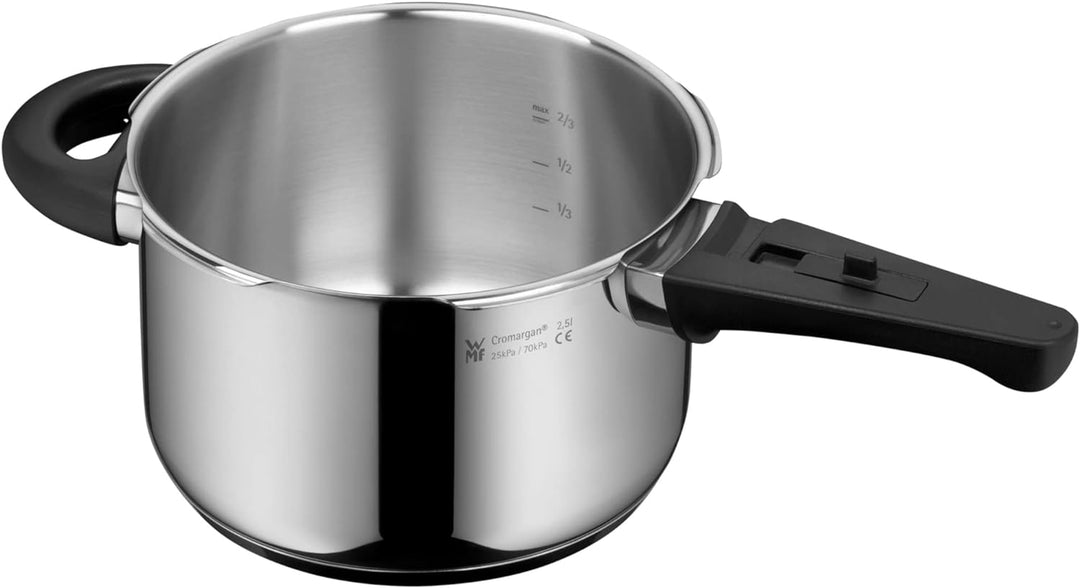 WMF Perfect Schnellkochtopf Induktion 2,5l, Dampfkochtopf, grosses Kochsignal, 2 Kochstufen, abnehmb