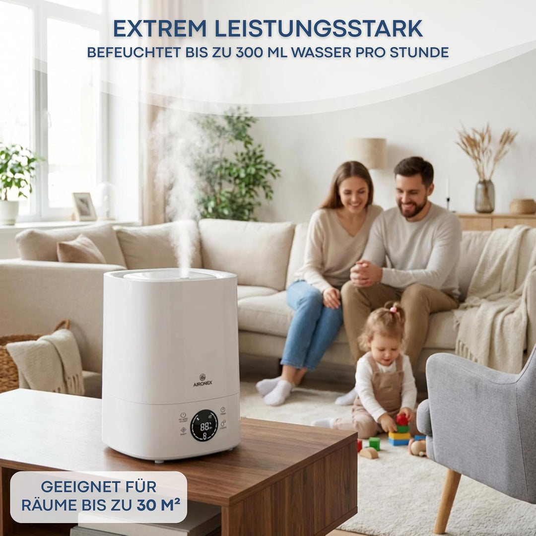 Luftbefeuchter 6 Liter – Top-Fill – Aroma – Luftbefeuchter – Humidifier – Geeignet für Wohnzimmer, B