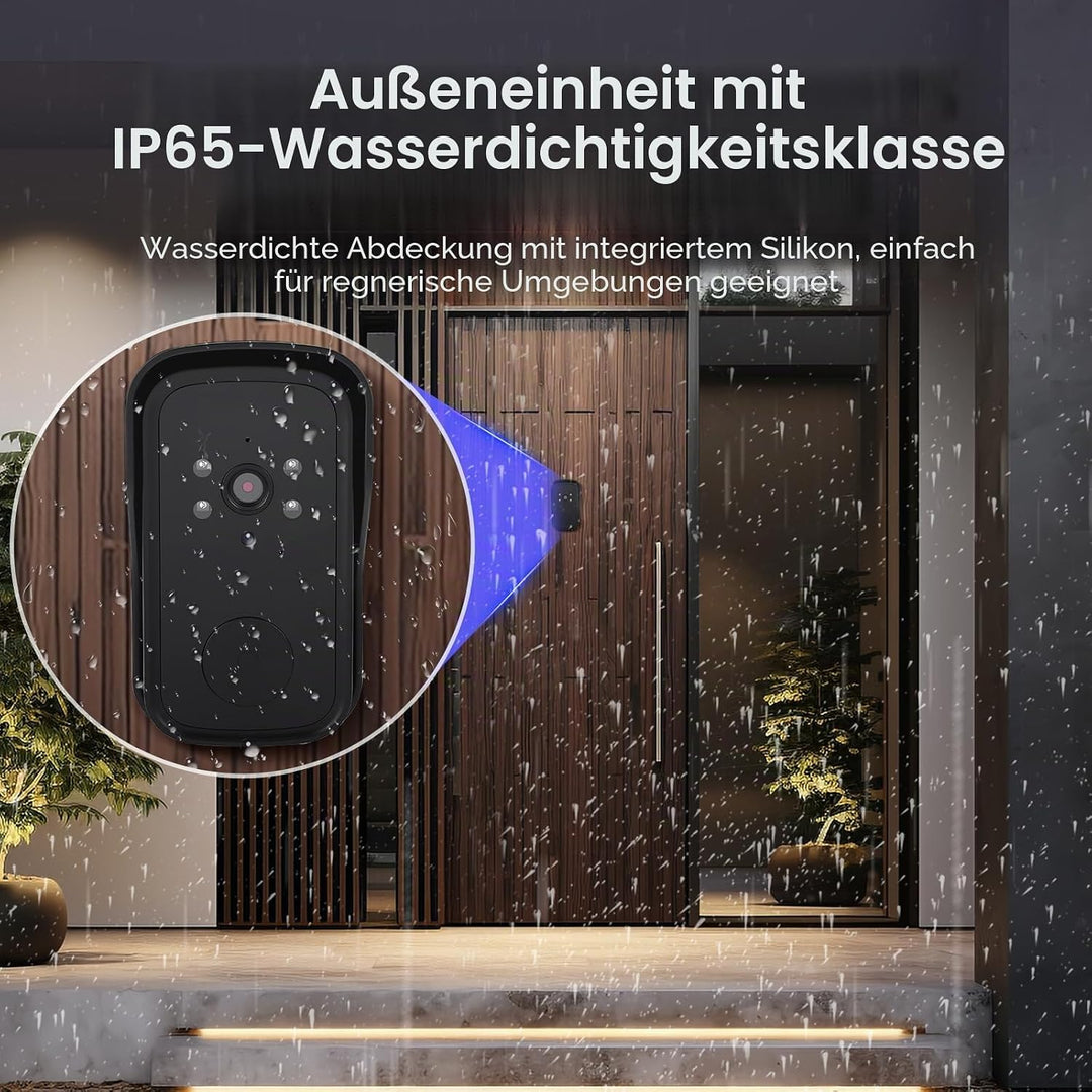 Kabellose Türklingel mit Kamera1080P Video,Kabellose Video Türklingel Kamera mit 4,3Zoll Bildschirm,
