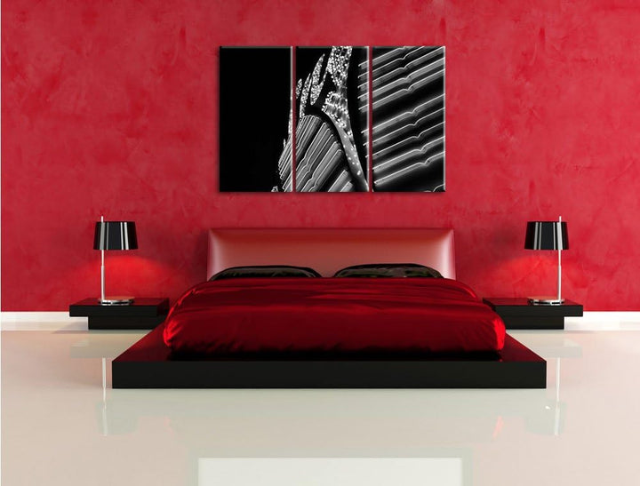 Pixxprint Dark Lichtreklame als Leinwandbild/Grösse: 3 Teilig (120x80) / Wandbild/Kunstdruck/fertig