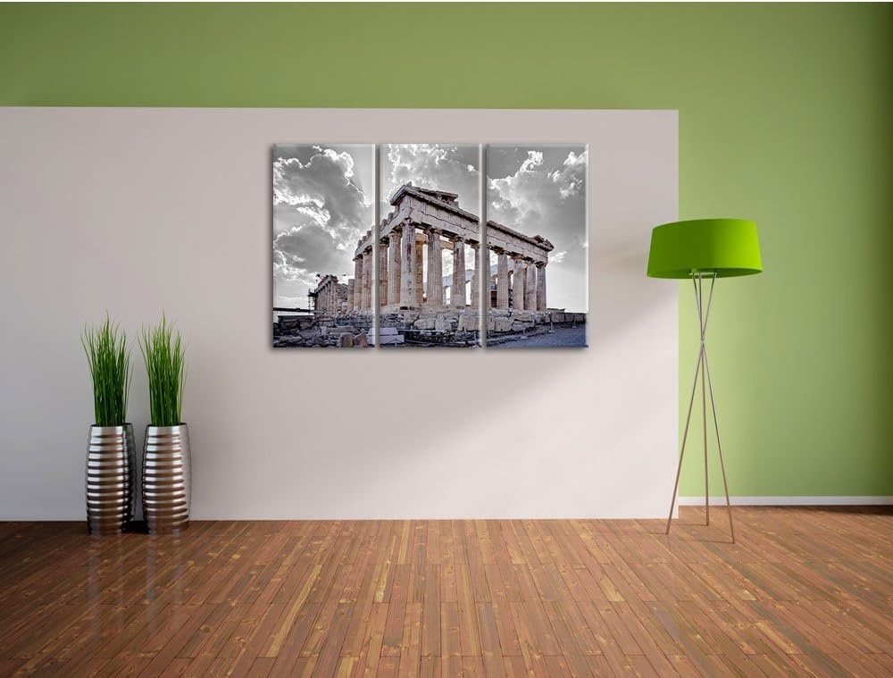 Pixxprint Propyläe von Akropolis in Athen als Leinwandbild/Grösse: 3 Teilig (120x80 cm) cm/Wandbild/