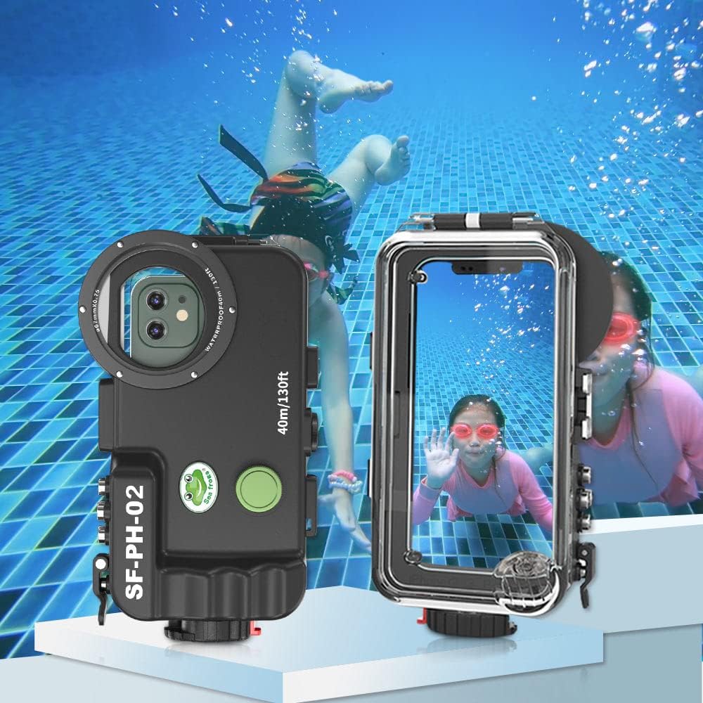 Sea frogs Waterproof Case, 130ft/40m Underwater Full Sealed Cover Snowproof Shockproof Dirtproof IPX