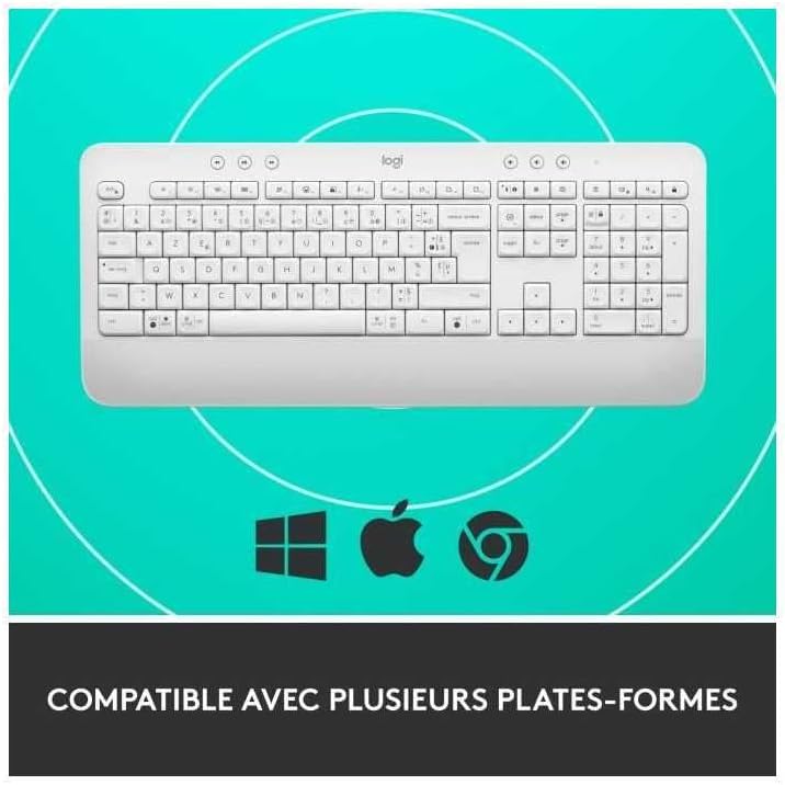 Logitech Signature K650 Comfort kabellose Tastatur mit Handballenauflage, BLE Bluetooth/Logi Bolt US