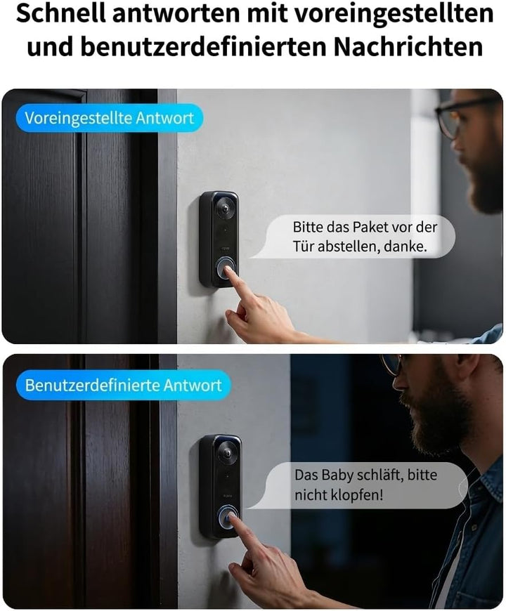 Aqara Türklingel-Kamera G400 mit Chime, Kabelgebunden/PoE, HomeKit Secure Video, 2K HD Panoramaansic