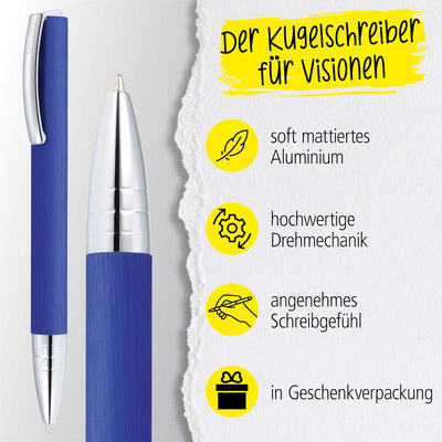ONLINE Kugelschreiber Vision Blue I Drehkugelschreiber mit Standard Grossraummine in Strichstärke M,