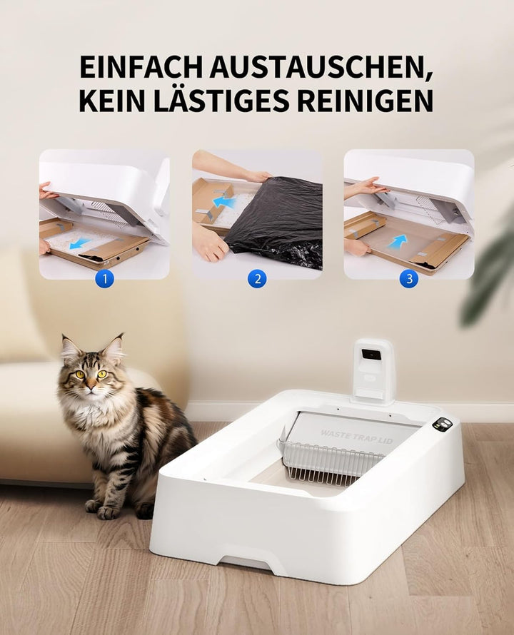 PETKIT Kristallkatzenstreu, Ersatzschale mit Weisse Kristall Katzenstreu,Geruchskontrolle, Staubfrei