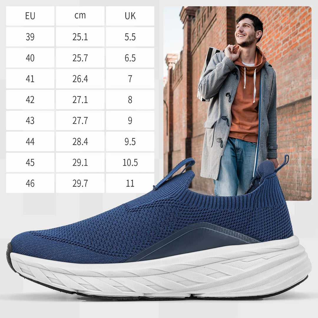 Sosenfer Slip On Sneaker Herren Ohne Schnürsenkel Schuhe Sportschuhe Laufschuhe Leichte Atmungsaktiv