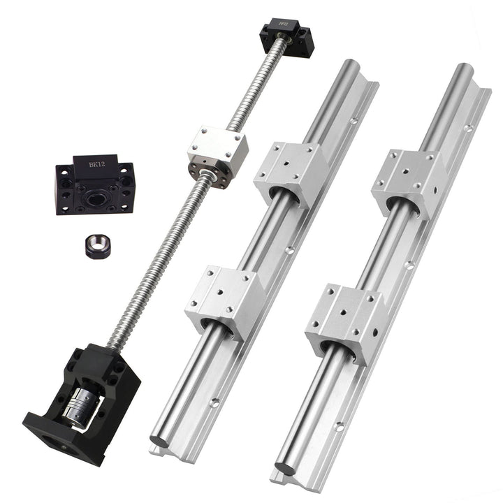 CNCYEAH Linearführung SBR16 500mm Linearschiene mit 4PCS Gleitblock + SFU1605 500mm Kugelumlaufspind
