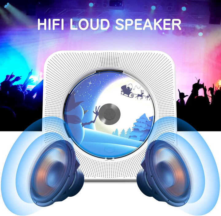 KOVCDVI CD Player mit Lautsprecher CD Player Bluetooth 5.0 CD-Player Desktop mit Fernbedienung Staub