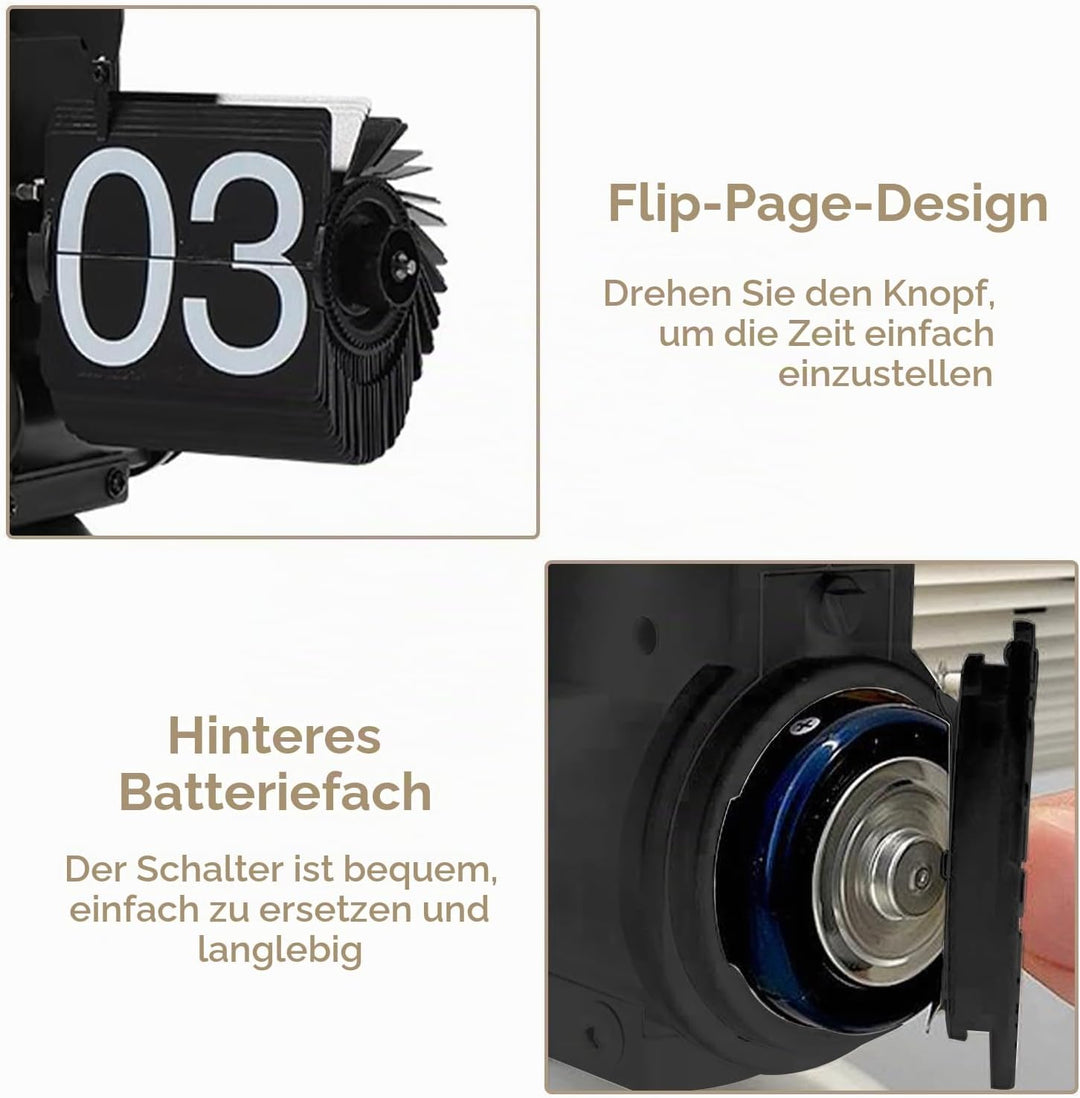 Cyrank Flip Clock, Retro Digital Flip Down Clock Retro Vintage Design Auto Flip Clock Schreibtisch U