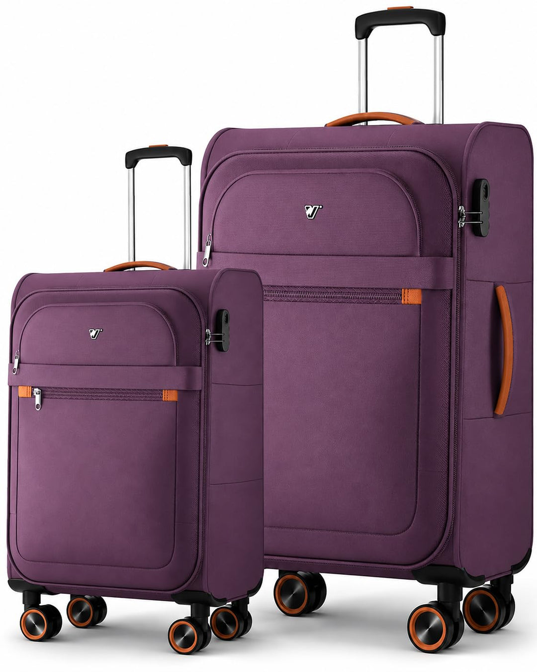 Weichschalenkofferset 2 Teilig - Handgepäck und mittelgross Koffer Rot Set(S+M), Rot Set(S+M)