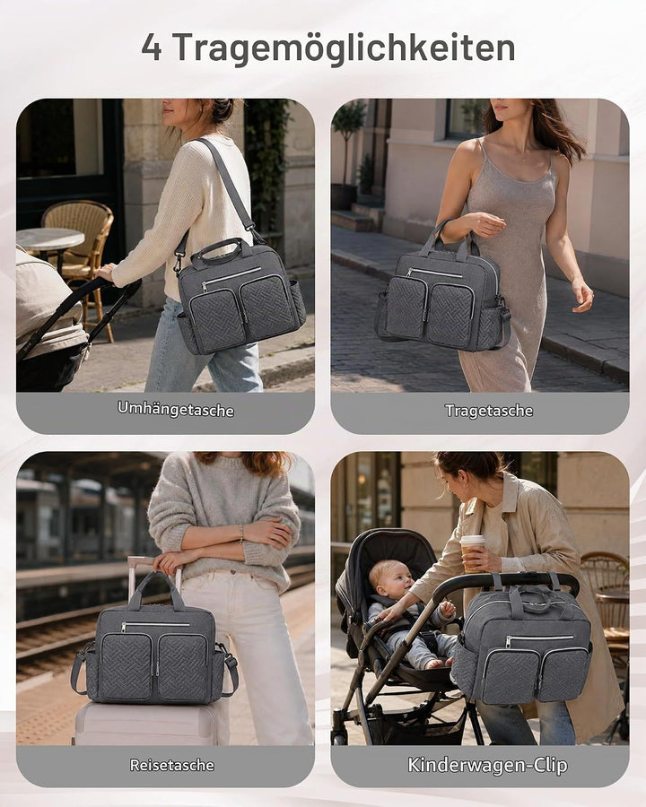 KONO Baby-Wickeltasche, stilvoll, für Mama und Papa, wandelbare Reisetasche mit isolierten Taschen G