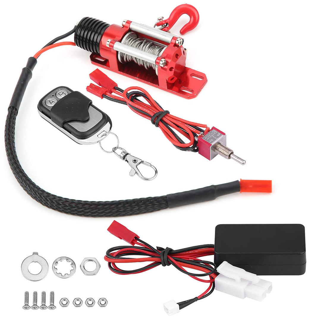 Dilwe RC Winch, 1/10 Elektro-Metallmodellfahrzeug-Crawler-Autozubehör mit Fernbedienung, Elektrische